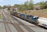 CSX 6468 is the last locomotive on train L619-05, crossing Boylan Junction